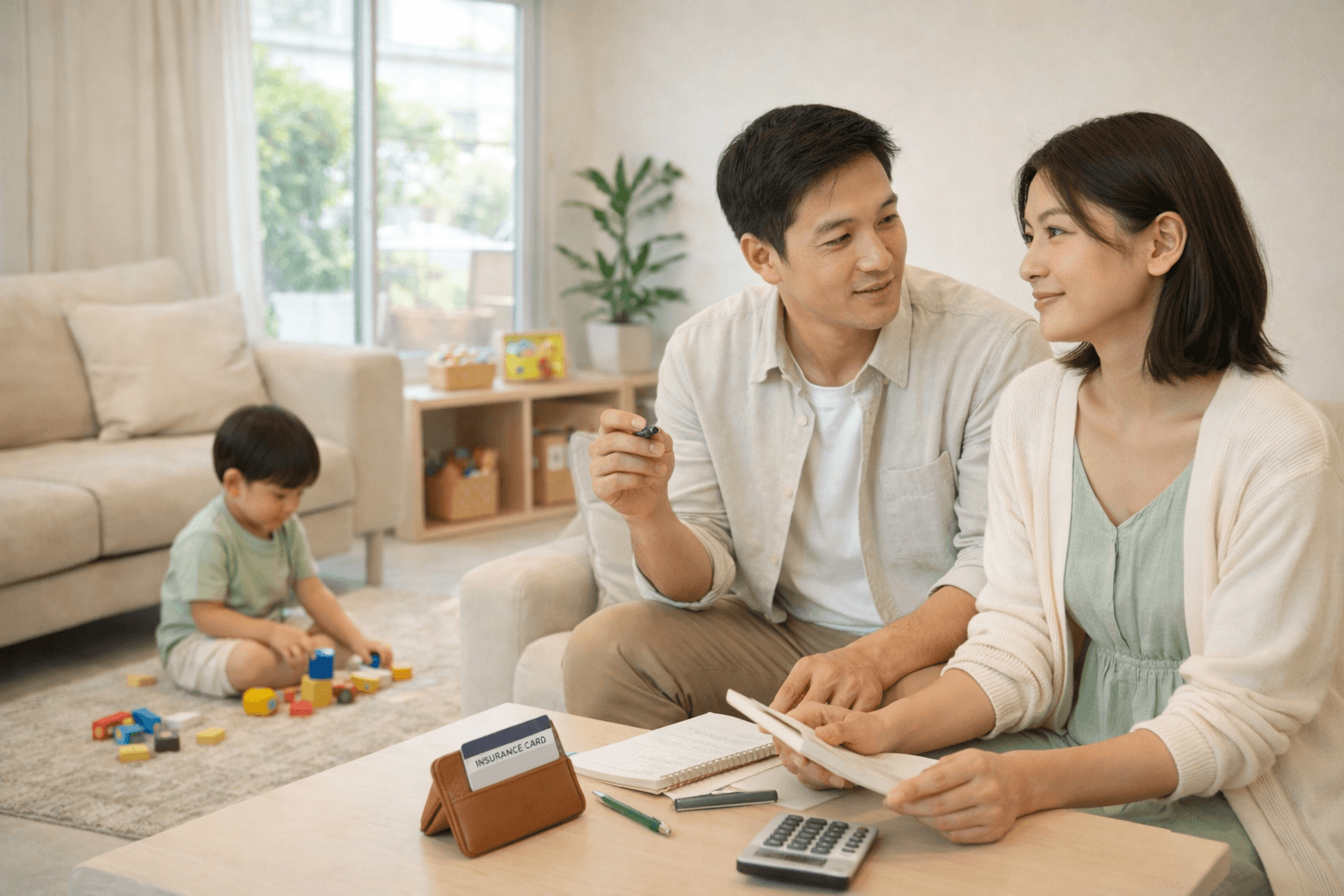 ภาพครอบครัวกำลังคุยเรื่องลำดับความคุ้มครองของพ่อแม่และลูก