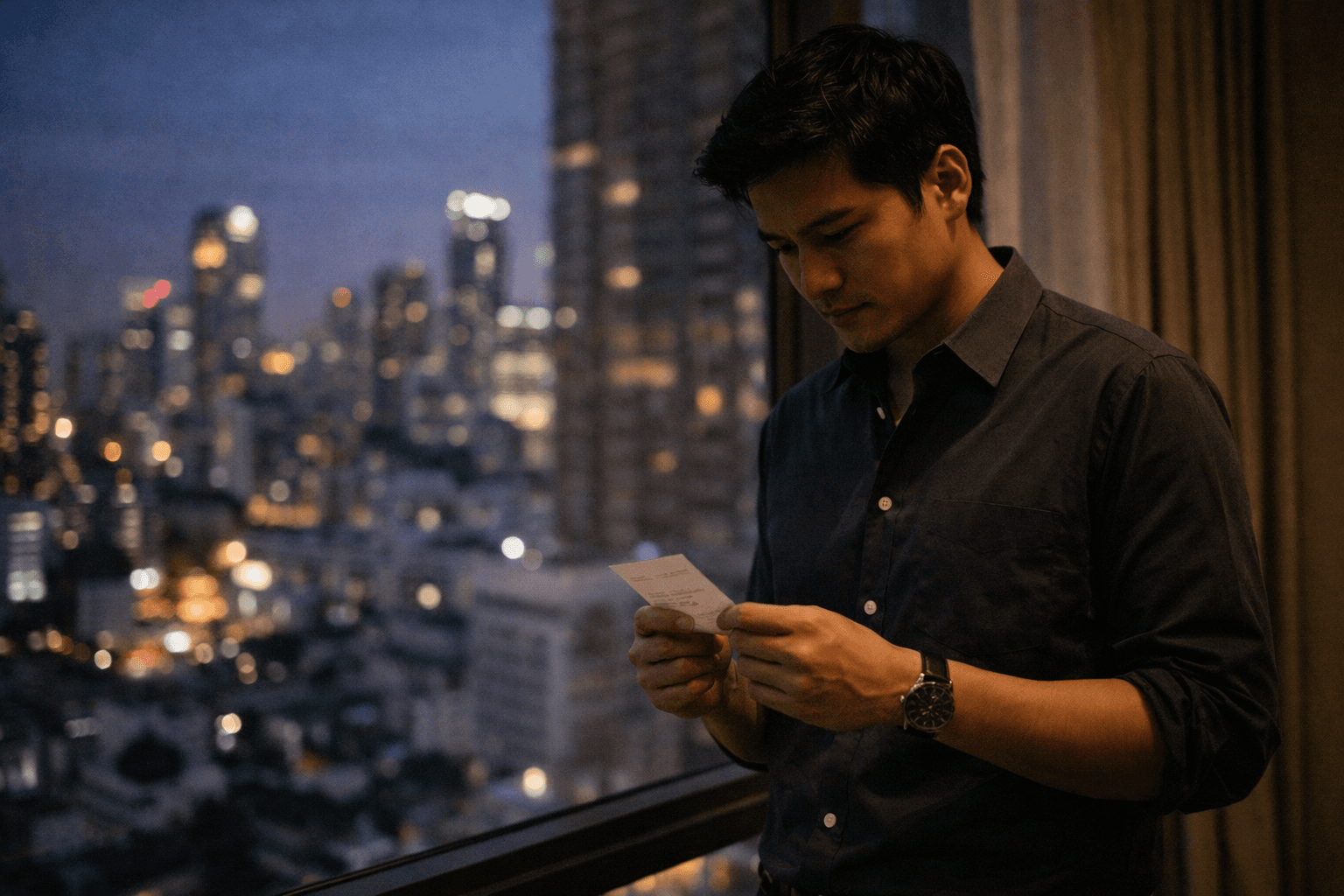 ประกันโรคร้ายแรง ภาพคนทำงานกำลังเทียบแผนประกันกับค่าใช้จ่ายครอบครัว