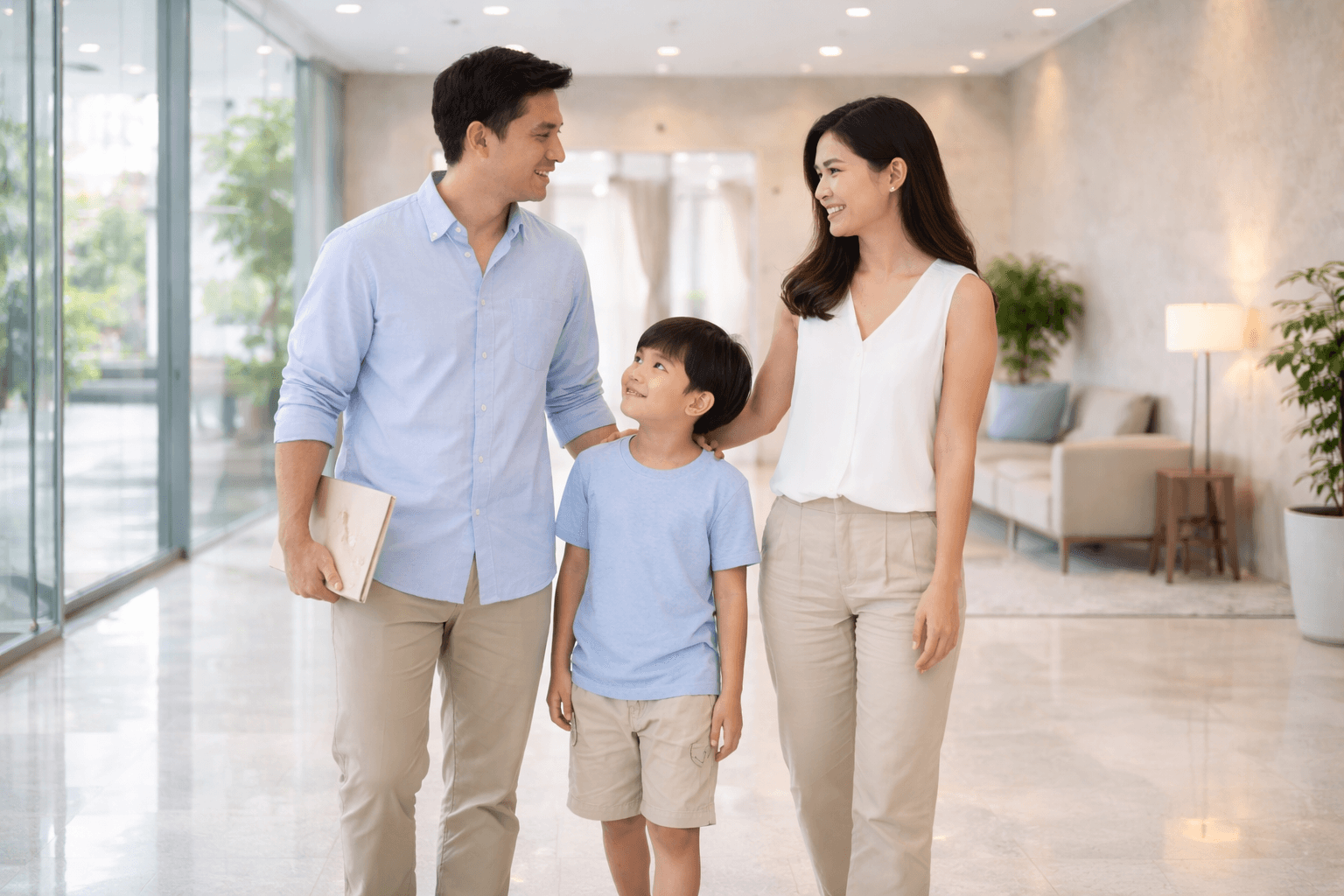 ภาพคนทำงานกำลังจัดแฟ้มสรุปสิทธิ์ประกันสุขภาพ เครือข่ายโรงพยาบาล และเช็กลิสต์เคลม