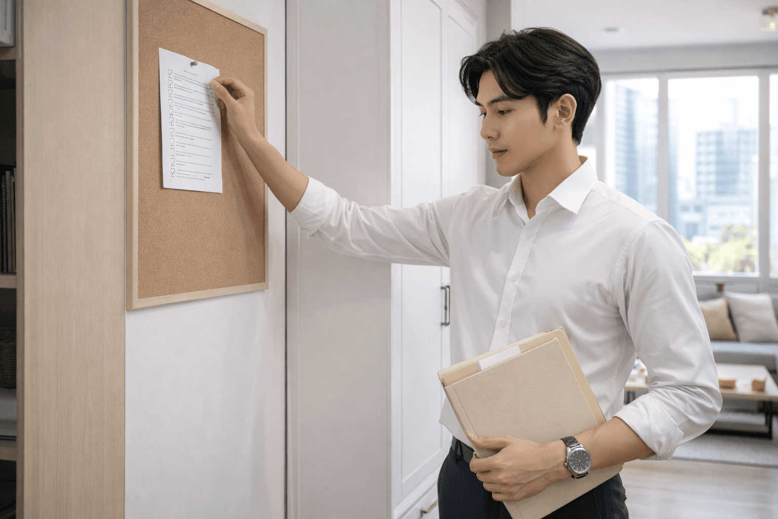 ภาพคนทำงานกำลังจัดแฟ้มเอกสารลดหย่อนภาษี กรมธรรม์ประกัน และเช็กลิสต์การยื่นภาษี